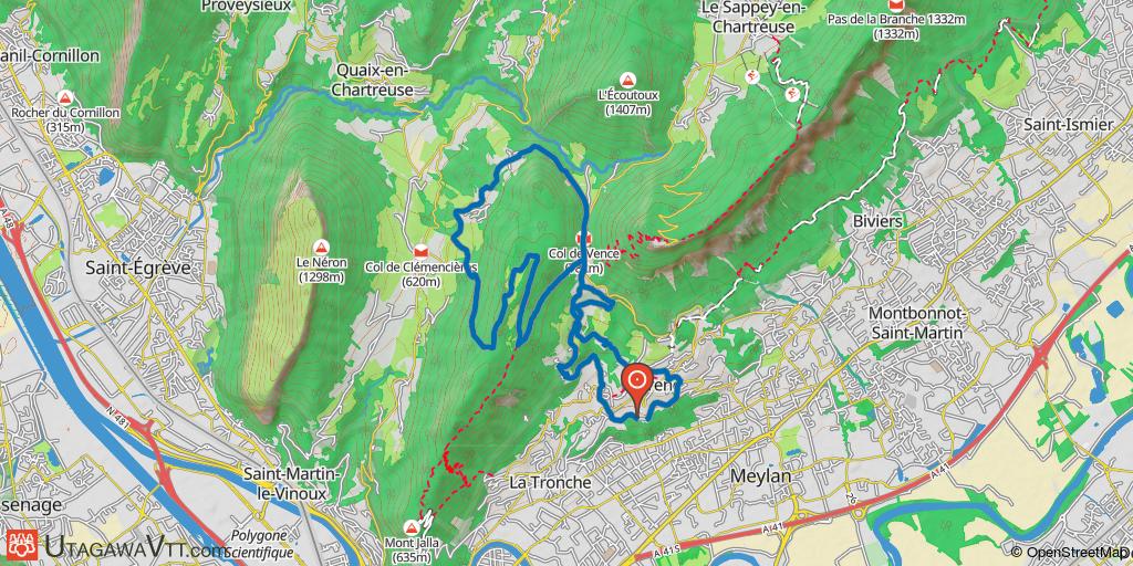 Boucle sur le Rachais au-dessus de Grenoble.