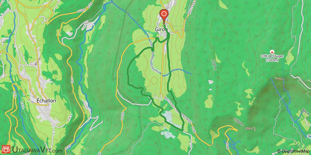 Espace VTT-FFC Ain-Forestière - Parcours vert N° 27 : Tour de la Praille