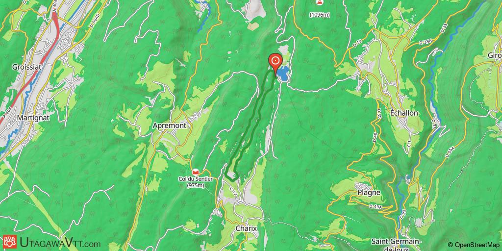 Espace VTT-FFC Ain-Forestière - Parcours vert N° 67 : Lac Genin et les hauts de Charix