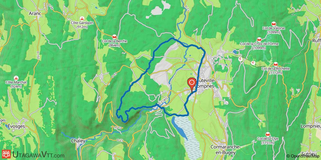 Espace VTT-FFC Ain-Forestière - Parcours bleu N° 52 : Les crêtes de Charabotte