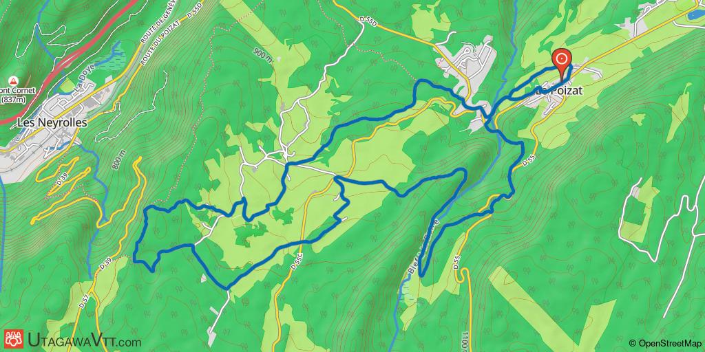 Espace VTT-FFC Ain-Forestière - Parcours bleu N° 60 : Tour des hameaux