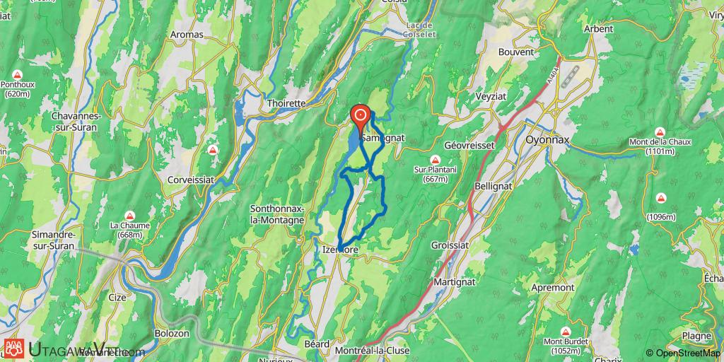 Espace VTT-FFC Ain-Forestière - Parcours bleu N° 72 : De la vallée de l'Oignin à La Belloire