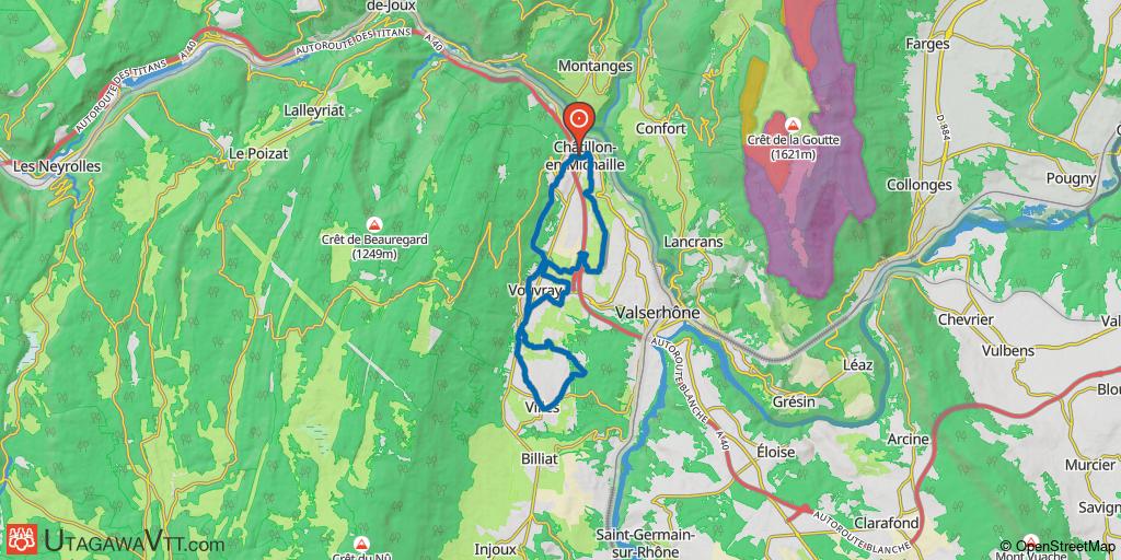Espace VTT-FFC Ain-Forestière - Parcours bleu N° 21 : La Michaille - Vouvray