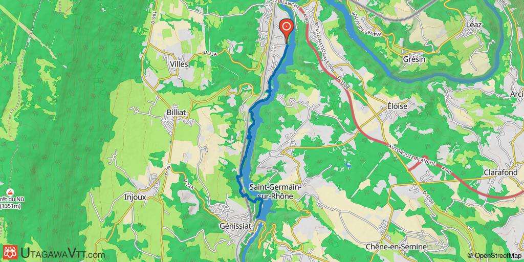 Espace VTT-FFC Ain-Forestière - Parcours bleu N° 20 : Berges du Rhône