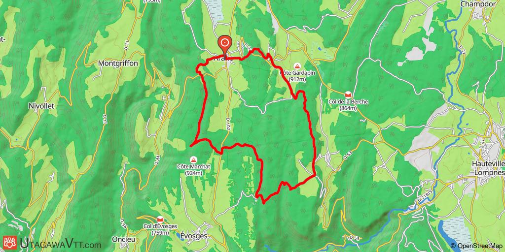 Espace VTT-FFC Ain-Forestière - Parcours rouge N° 55 : Sur les chemins des Maquisards