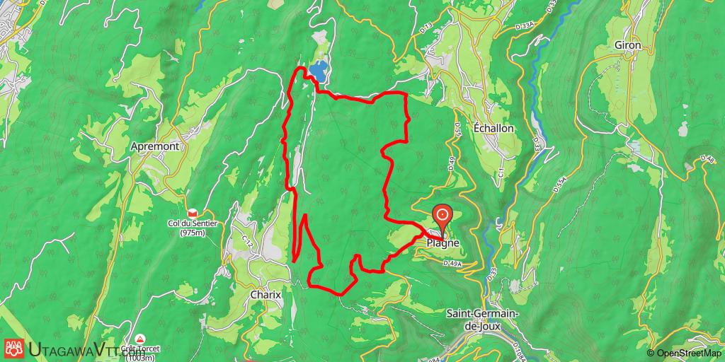 Espace VTT-FFC Ain-Forestière - Parcours rouge N° 26 : Circuit des Dinosaures