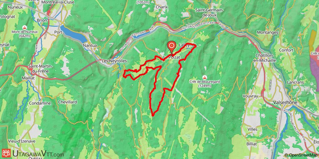 Espace VTT-FFC Ain-Forestière - Parcours rouge N° 59 : Tour de la Grande Montagne