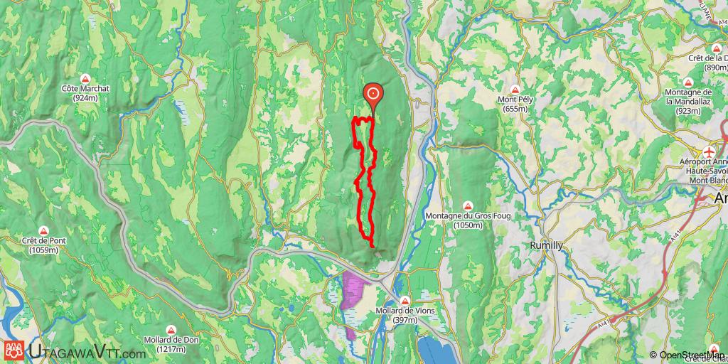 Espace VTT-FFC Ain-Forestière - Parcours rouge N° 41 : Boucle du Grand Colombier