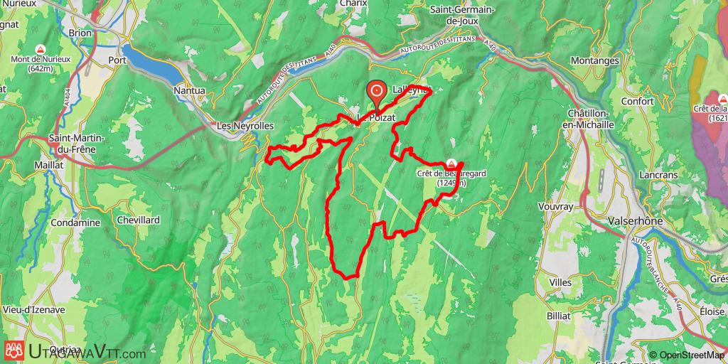 Parcours VTT-FFC Ain-Forestière - Parcours rouge N° 58 : L'Intégrale du Poizat
