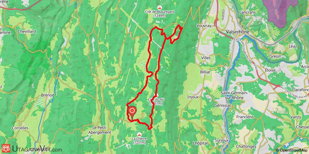 Espace VTT-FFC Ain-Forestière - Parcours rouge N°14 : Retord - Les balcons du Mont Blanc