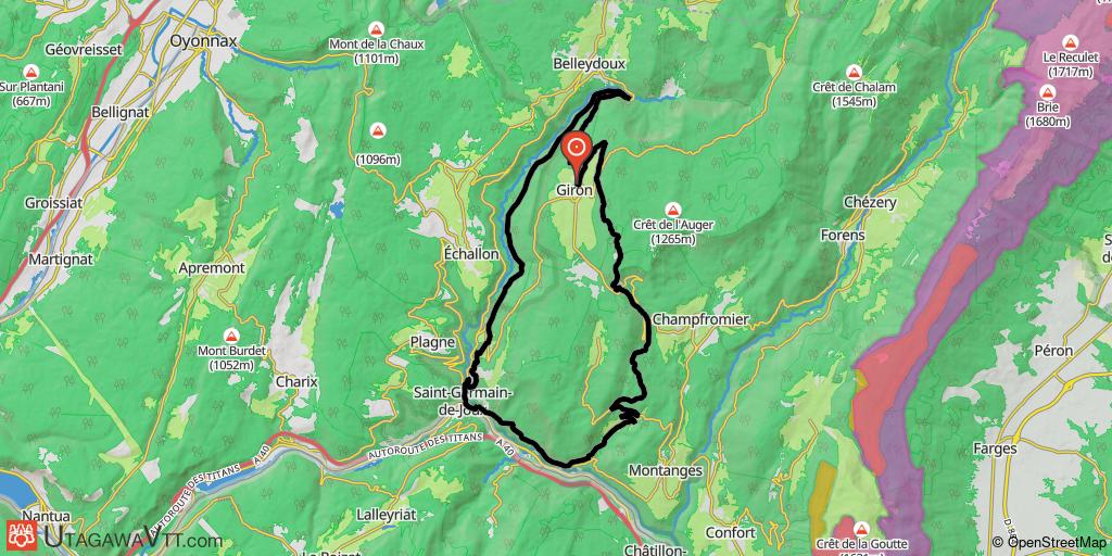 Espace VTT-FFC Ain-Forestière - Parcours noir N° 29 : Tour du Cruchon