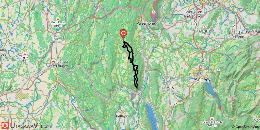 Espace VTT-FFC Ain-Forestière - Parcours noir N° 16 : Des Plans d'Hotonnes au Grand Colombier