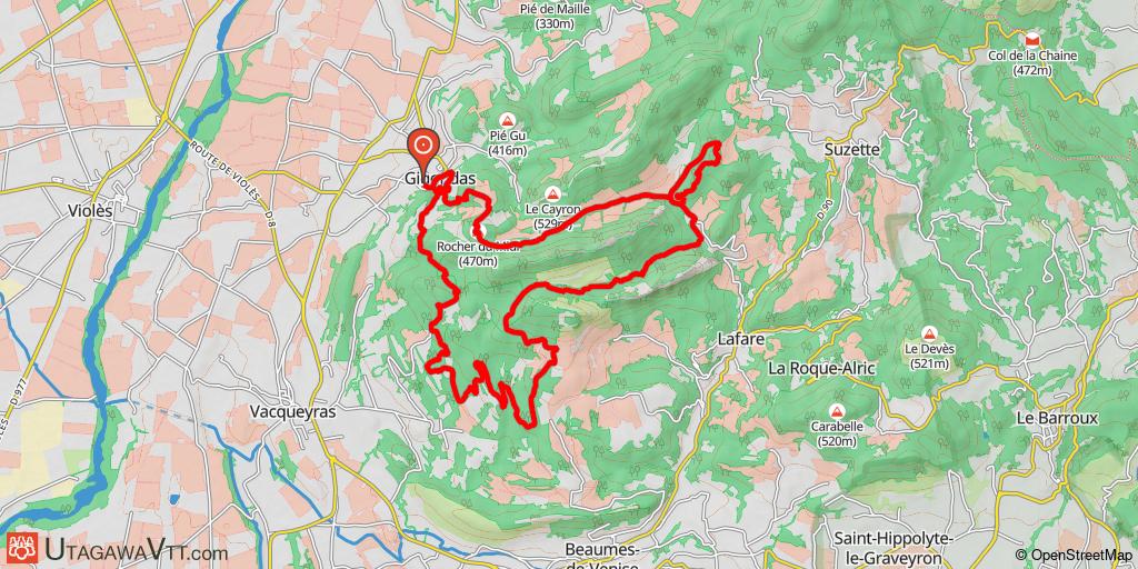 Circuit au sud-est de Gigondas