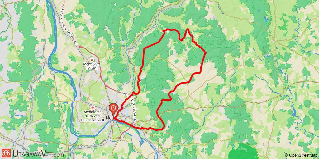 Nevers - Saint-Eloi - Sauvigny-les-Bois - Montigny-aux-Amognes - Saint-Sulpice - Nolay - Nevers