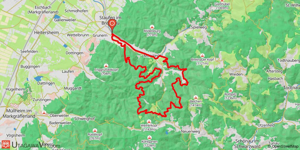 Les contreforts du Belchen depuis Staufen