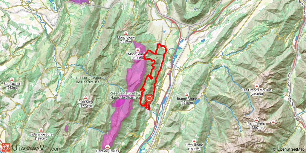 Boucle au nord de saint-Vincent de Mercuze à 90 % VTT XC