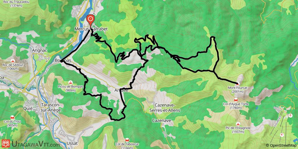 Mont Fourcat - Col Rieutord- Arnave