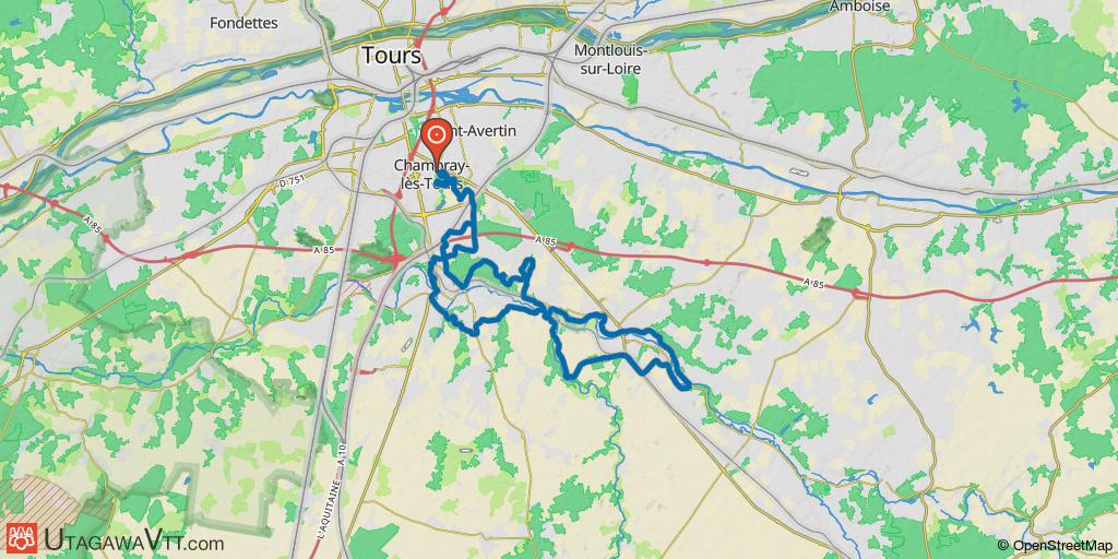 Circuit vallée de l'Indre de Veigné à Courçay