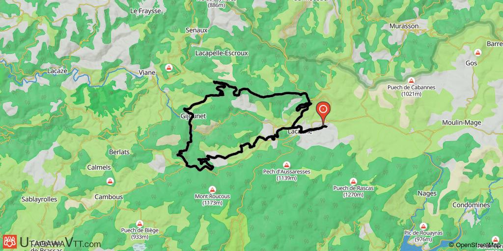 Circuit N°1 Lacaune : Col de la Bassine/Gijounet/Montrodre