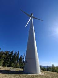 Une des éoliennes le long du Chemin de la Ligue