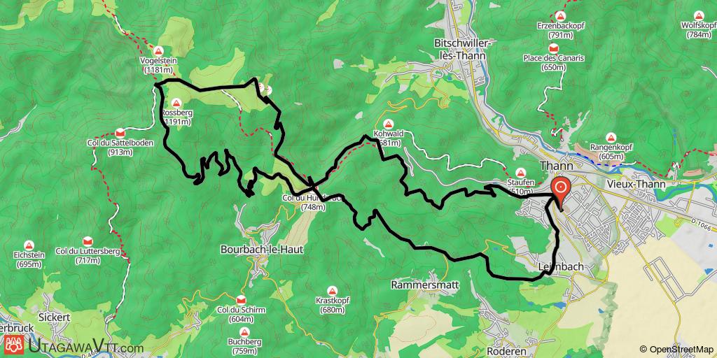 Thann - Mont Rossberg via col de Hundsruck