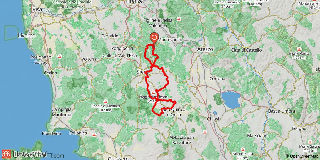 Sur les routes de l'Eroica  (Toscane) - Itinéraire complet