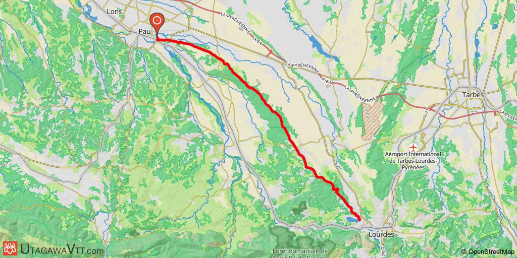 Chemin Henri IV : Bizanos - lac de Lourdes - Bizanos