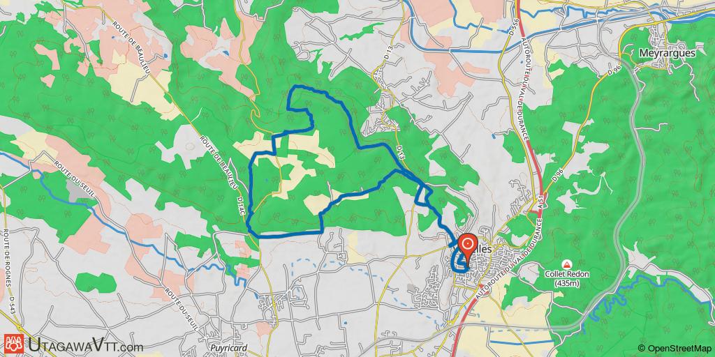 Venelles nord (V2) : Vallée de la Durance par le bas, plateau de Puyricard