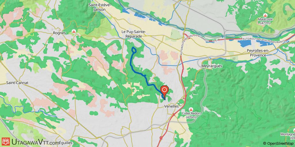 Venelles nord (V3) : Vallée de la Durance par le bas, le tour de la Quille