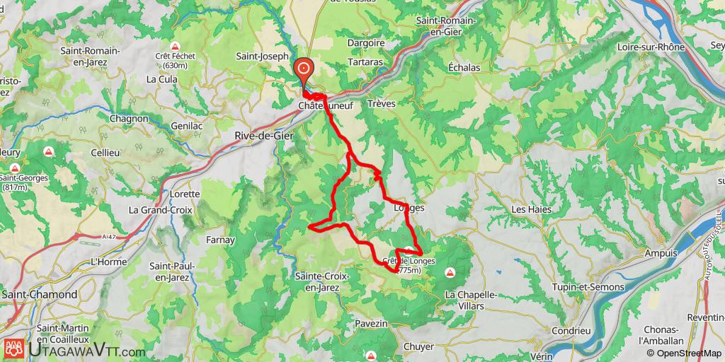 Croix de Longes en partant de Châteauneuf