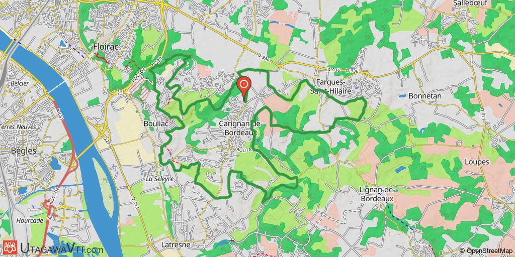 Parcours du Dragon - 30 km - Bouliac - Fargues - Carignan