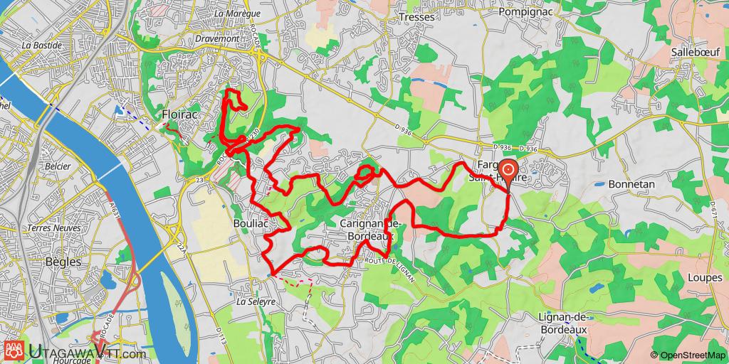 Parcours du Dragon V3.0 - 26 km - Floirac, Bouliac, Carignan