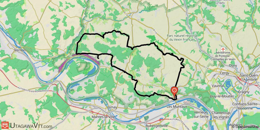 VTT, Parc de Vexin, via Vigny, 76 km