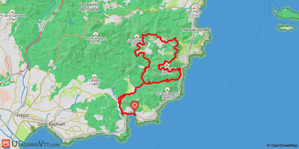 Baisses, cols, pistes et singles autour d'Agay