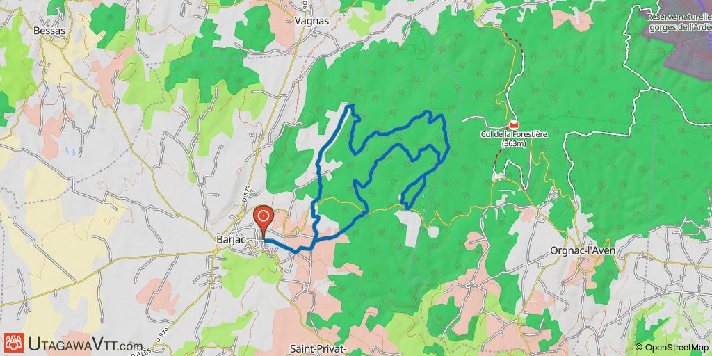 Autour de Barjac - 17 km technique