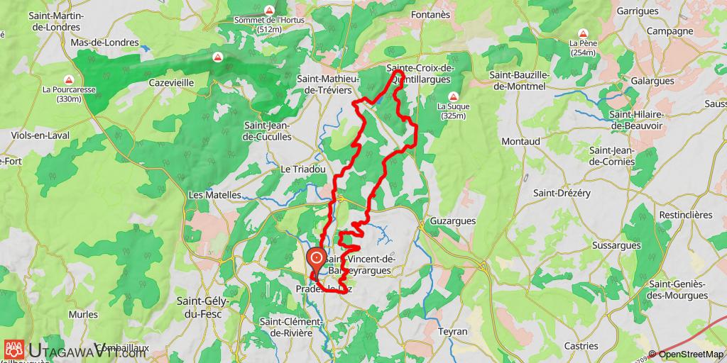 Prades-le-Lez - Lac de Cécélés par le nord de Saint Vincent