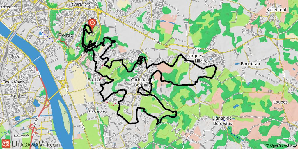 Parcours du Dragon V4.1 - 40 km - Bouliac, Floirac, Carignan