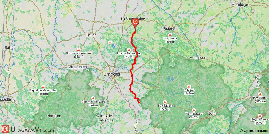 Bourges - Aujols : Etape 3/6 (St Etienne de Fursac - St Vitte sur Briance)