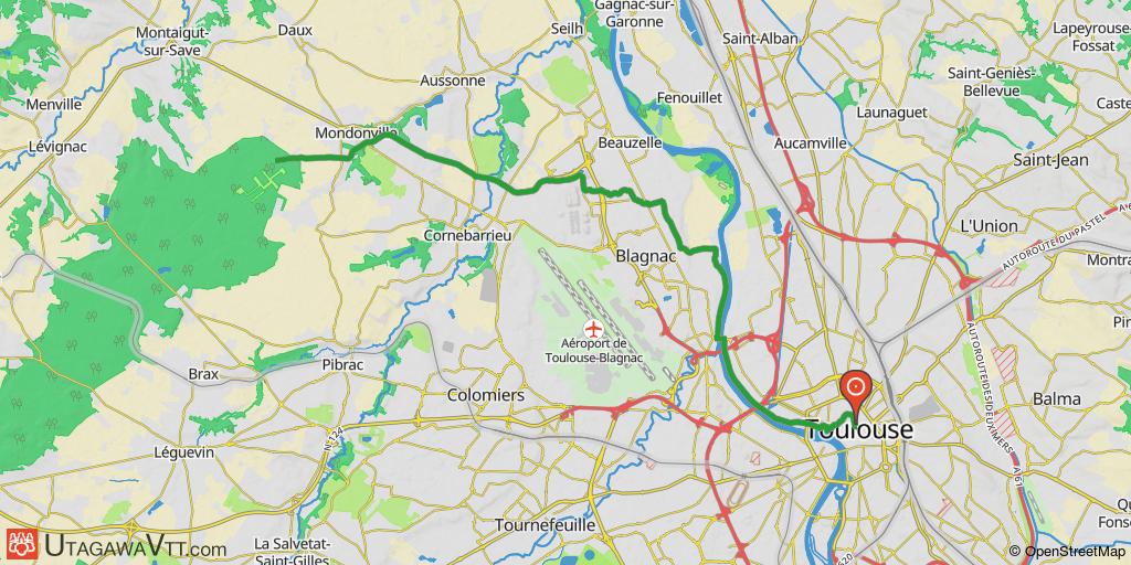 Compostelle - Sortie de Toulouse vers Bouconne - GR653