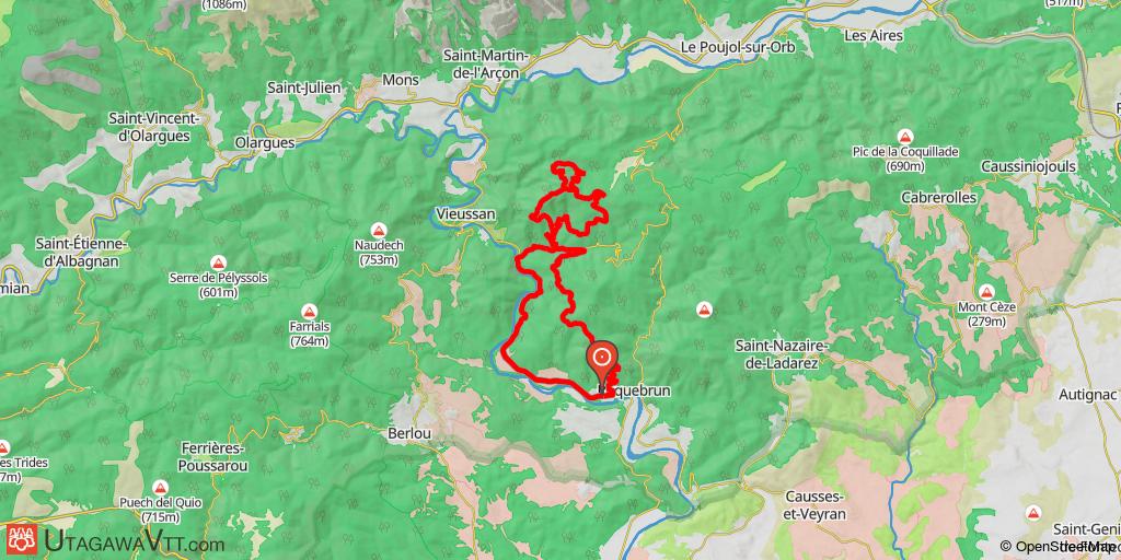Le Pin et final sur Roquebrun