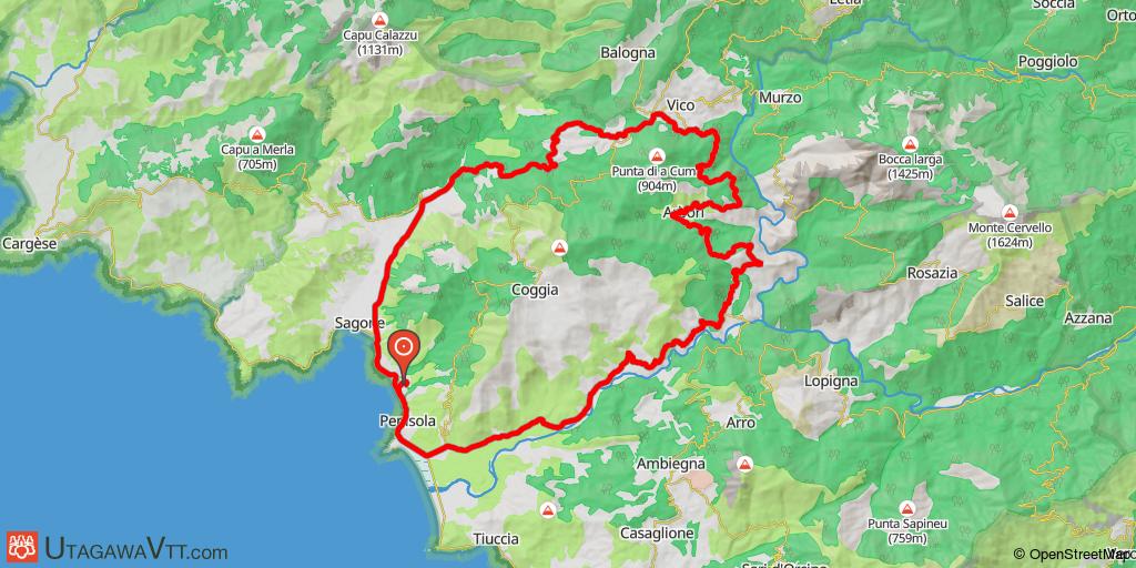 Sagone - Vico : mi-route, mi-sentier