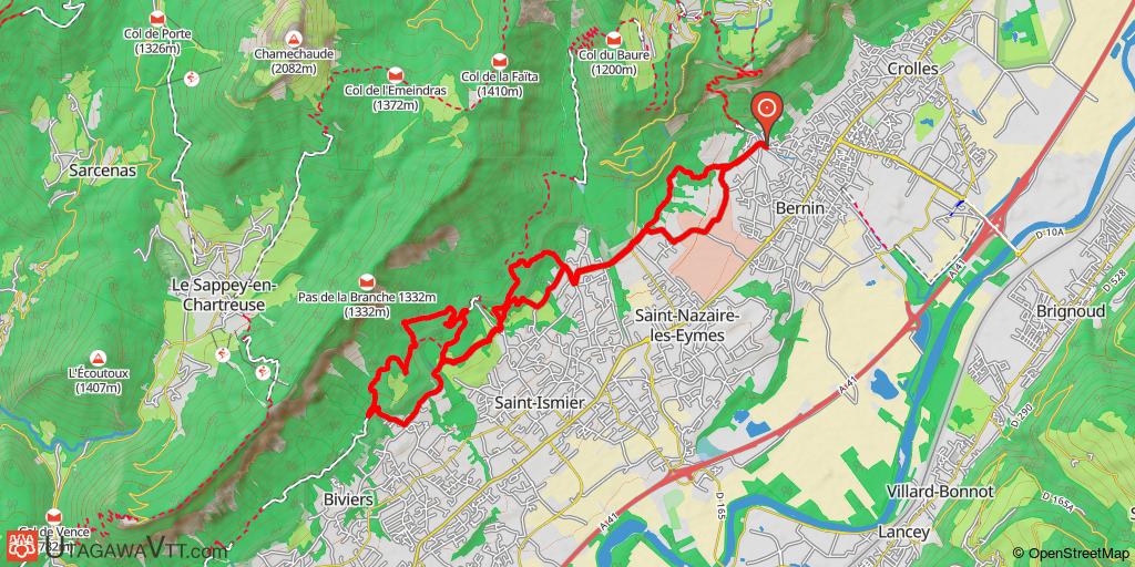 Singles et virages en épingles entre Bernin et Biviers