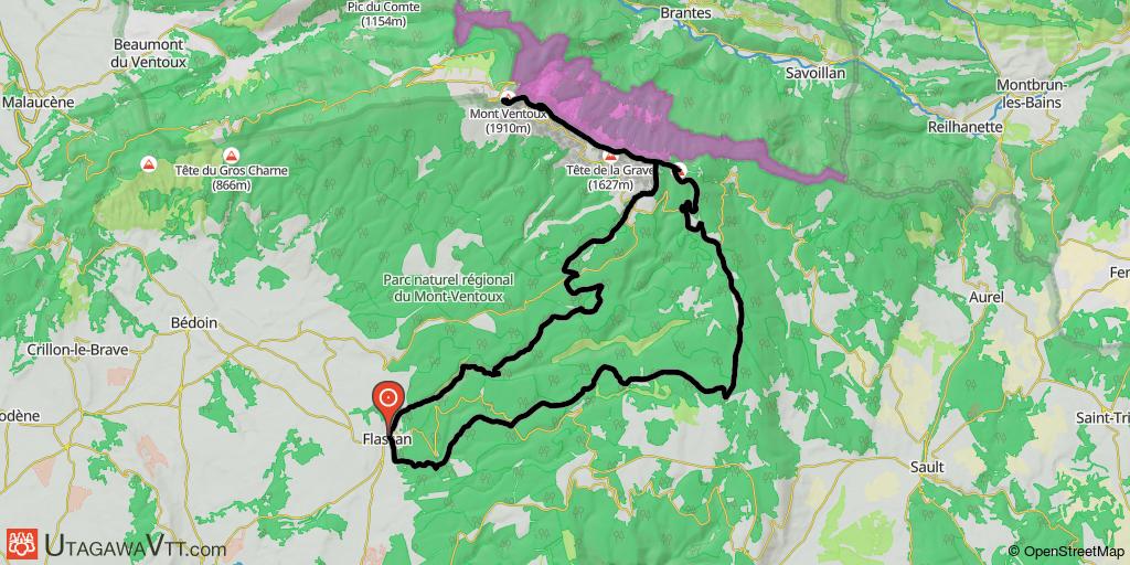 Ventoux enneigé par Flassant (versant sud)