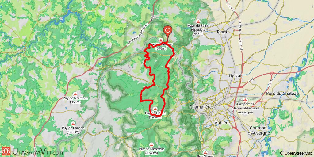 Autour du Puy de Dôme au départ de Paugnat (variante)