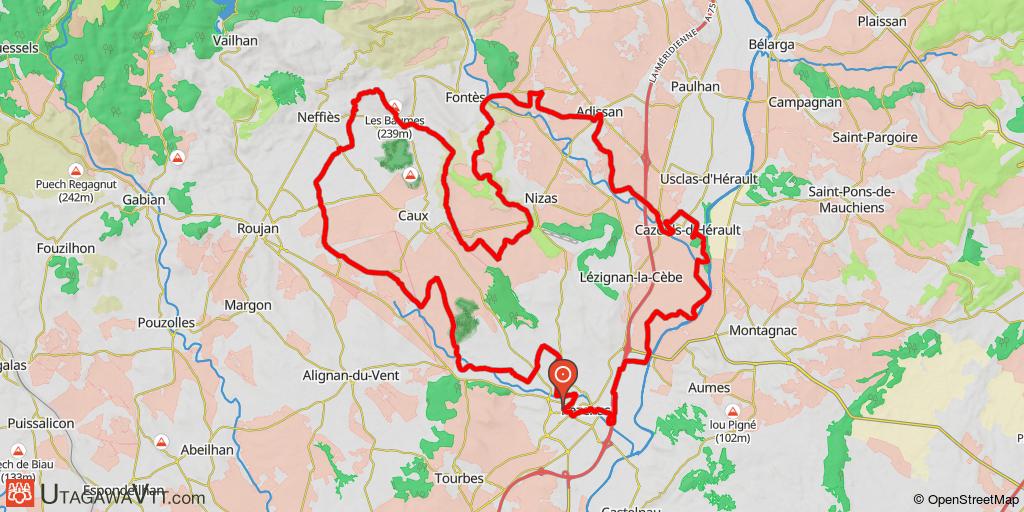 Combiné des parcours 9 et 10 - Site VTT FFC Pézenas