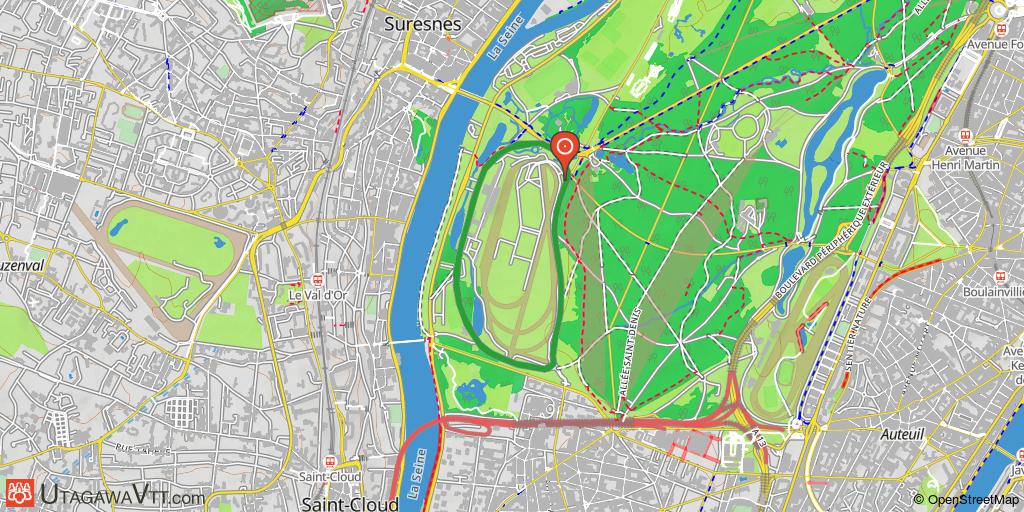 Paris - Boucle autour de l'hippodrome de Longchamp