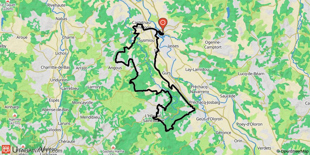 Randonnée sportive autour de Navarrenx - Parcours n°15 Noir