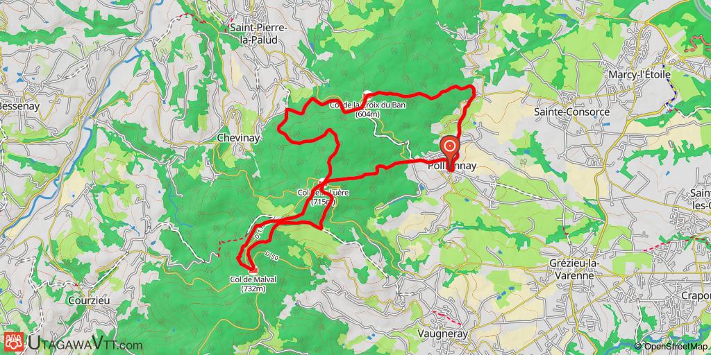Pollionnay - Les 3 cols (variante par Valency)