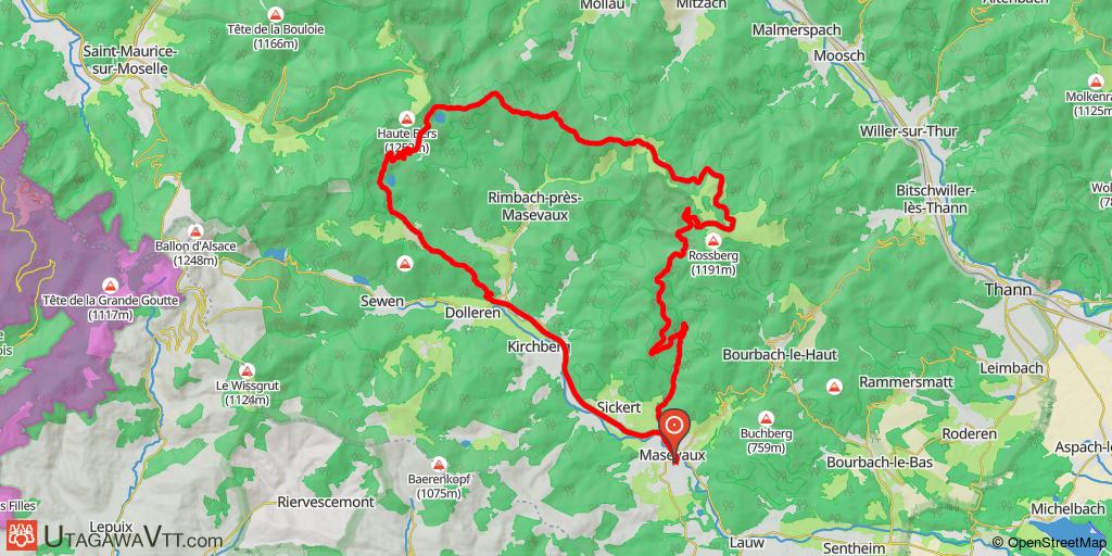 Masevaux, Rossberg, Col des Perches et Croix Bleues