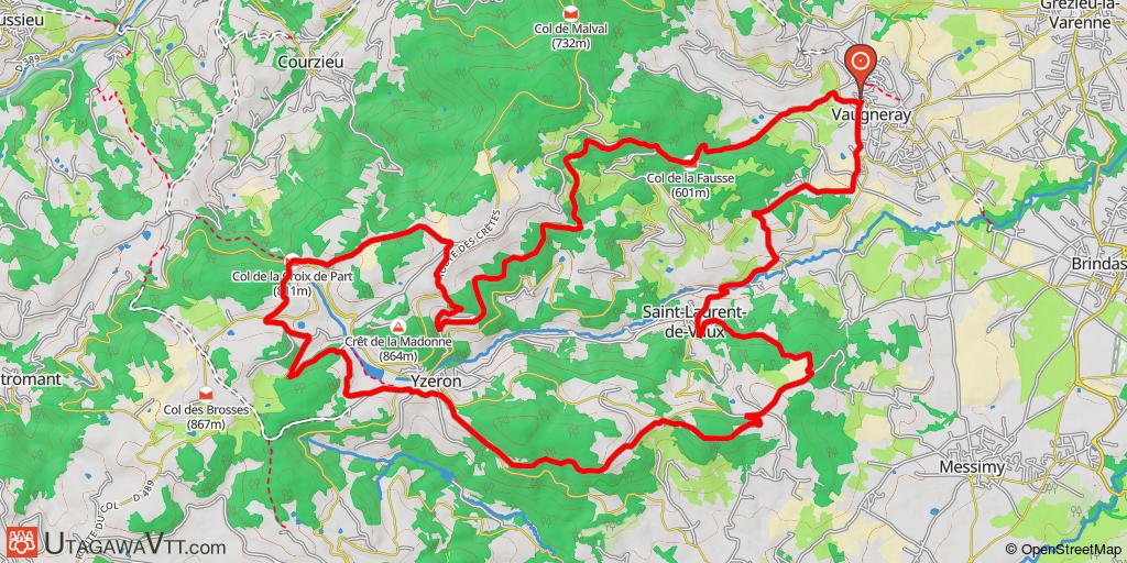 Vaugneray - Yzeron (Fontrobert - Croix de Part - La Fausse)
